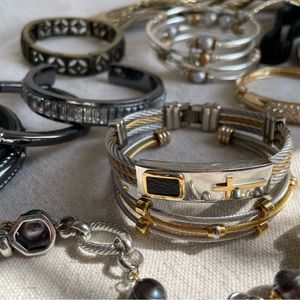 Mixed heavy metals lot of bracelets. 15+pc